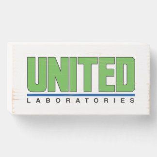 United Laboratories Wood Box Desk Sign with Logo