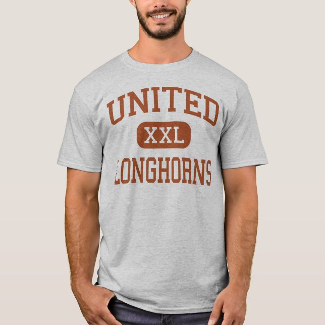 United - Longhorns - High School - Laredo Texas T-Shirt (Front)