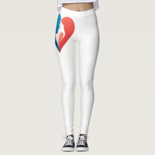 United Love Heart Leggings – Couple Silhouette Des