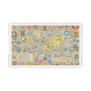 United Nations Map of the World Acrylic Tray