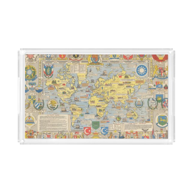 United Nations Map of the World Acrylic Tray (Front)