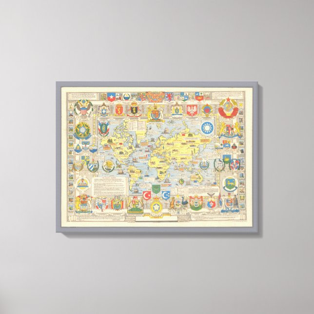 United Nations Map of the World Canvas Print (Front)