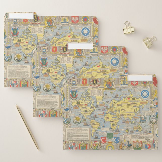 United Nations Map of the World File Folder (Set)