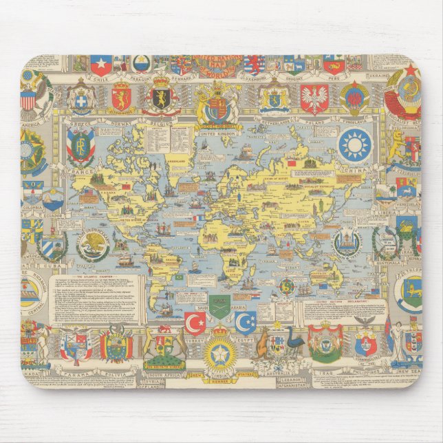 United Nations Map of the World Mouse Pad (Front)