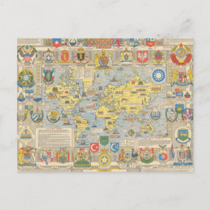 United Nations Map of the World Postcard