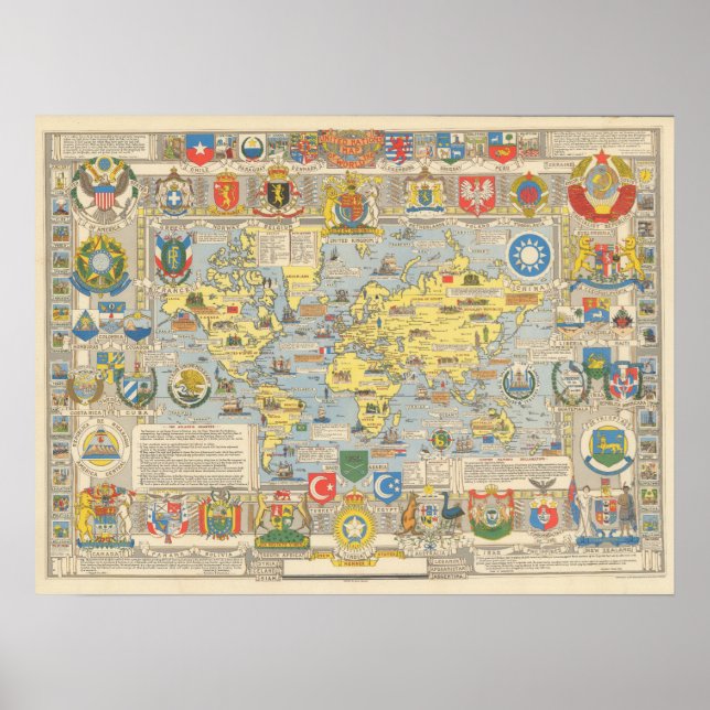 United Nations Map of the World Poster (Front)