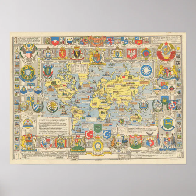 United Nations Map of the World Poster | Zazzle