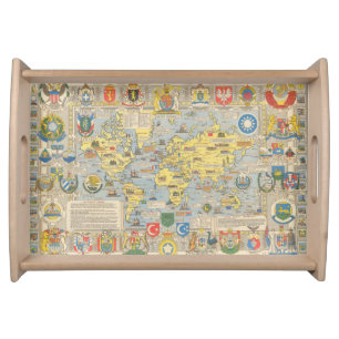 United Nations Map of the World Serving Tray