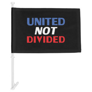 "United not Divided" Blue Red Black Car Flag