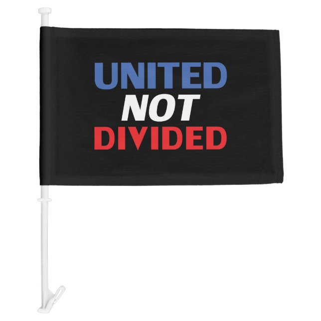 "United not Divided" Blue Red Black Car Flag (Front)