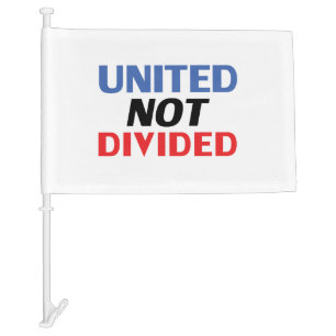 "United not Divided" Blue Red White Car Flag