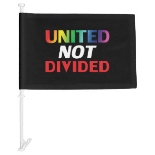 "United not Divided" pride lgbtq Black Car Flag