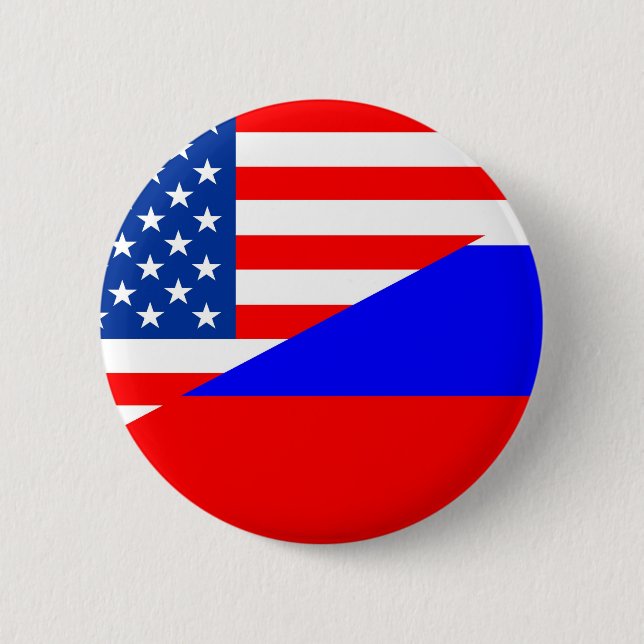 united state america russia half flag usa country button (Front)