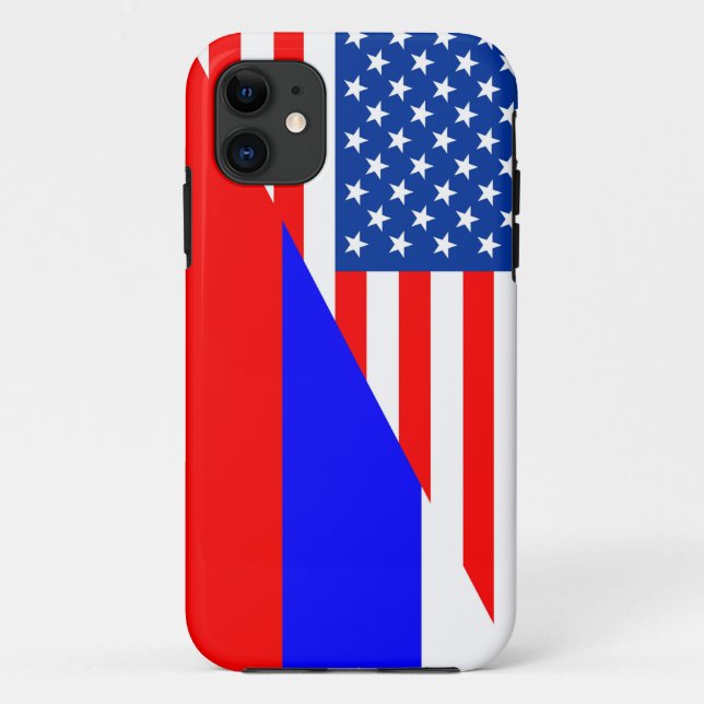 united state america russia half flag usa country Case-Mate iPhone case (Back)