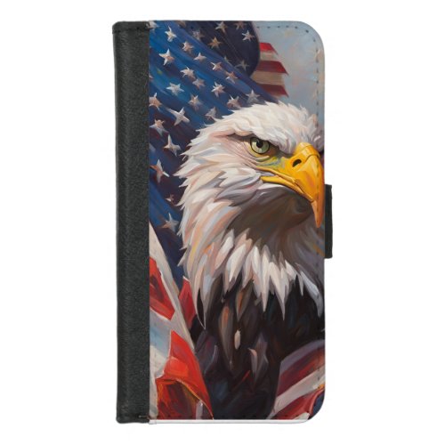 United State Flag and Bald Eagle  iPhone 87 Wallet Case