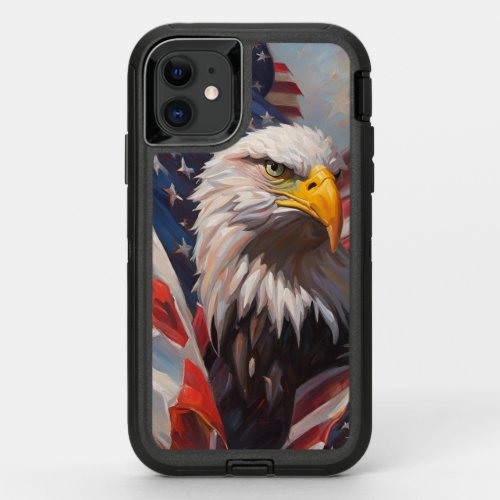 United State Flag and Bald Eagle  OtterBox Defender iPhone 11 Case