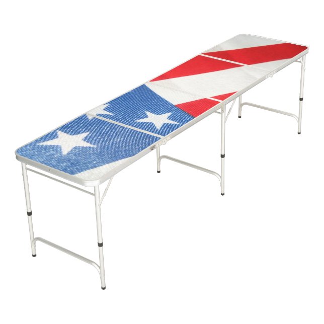 United State Flag Regulation Size Beer Pong Table (Angled)