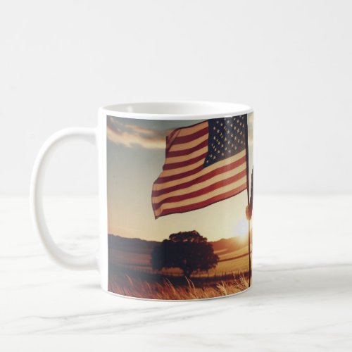 united state man with usa flag coffee mug