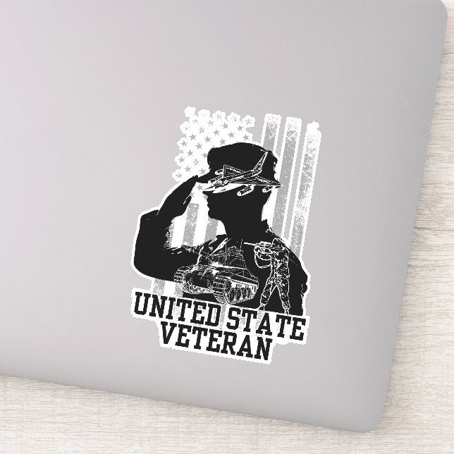 United State Veteran Sticker (Detail)