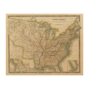United States 12 Wood Wall Decor