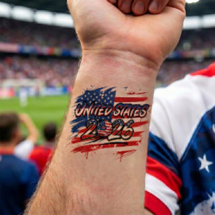 United States 2026 soccer Red, White & Blue party Temporary Tattoos