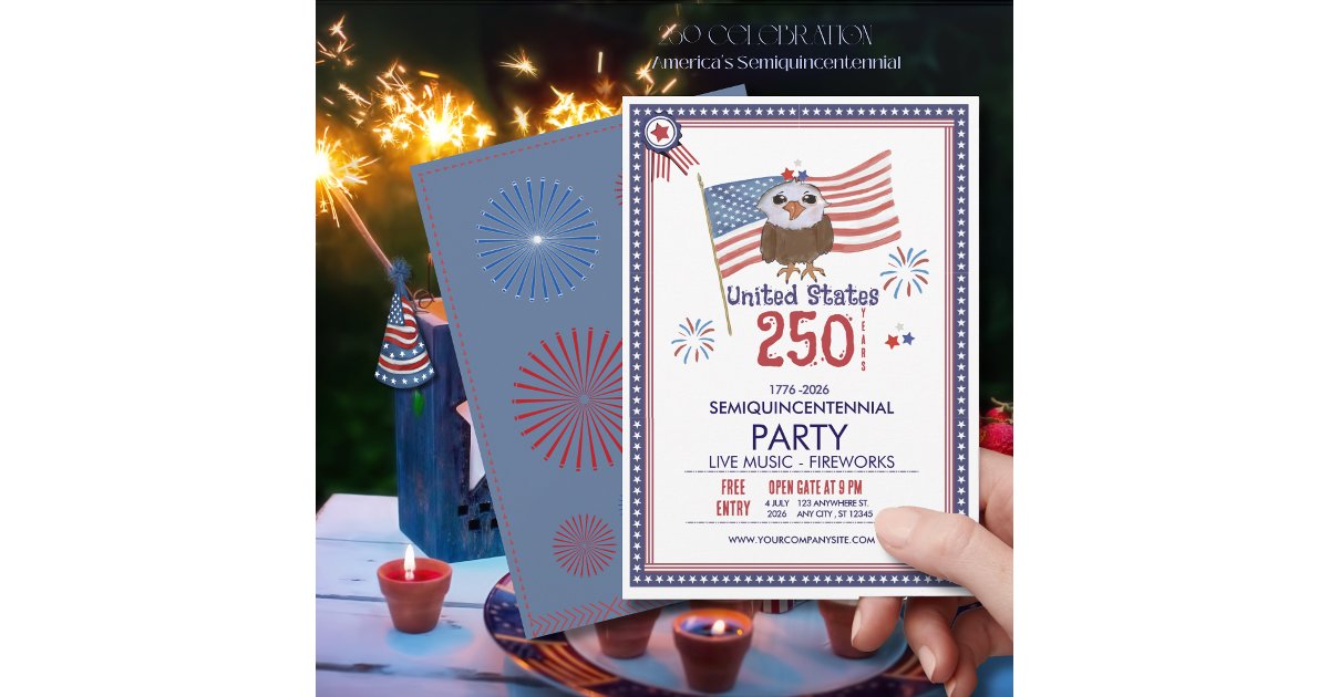 United States 250 Years Freedom Celebration Invitation | Zazzle