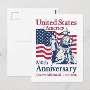 United States 250th Anniversary Commemorative Art Postcard