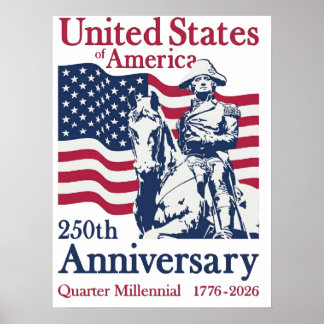 United States 250th Anniversary Commemorative Art  Poster