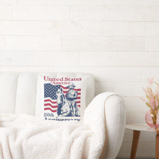 United States 250th Anniversary Commemorative Art  Throw Pillow