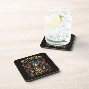 United States 250th Anniversary Patriotic Eagle Beverage Coaster
