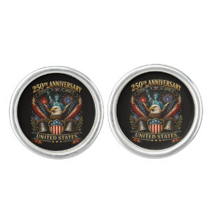 United States 250th Anniversary Patriotic Eagle Cufflinks