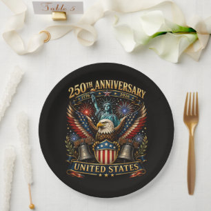 United States 250th Anniversary Patriotic Eagle Paper Plates