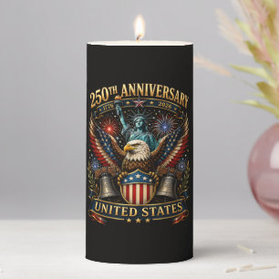 United States 250th Anniversary Patriotic Eagle Pillar Candle