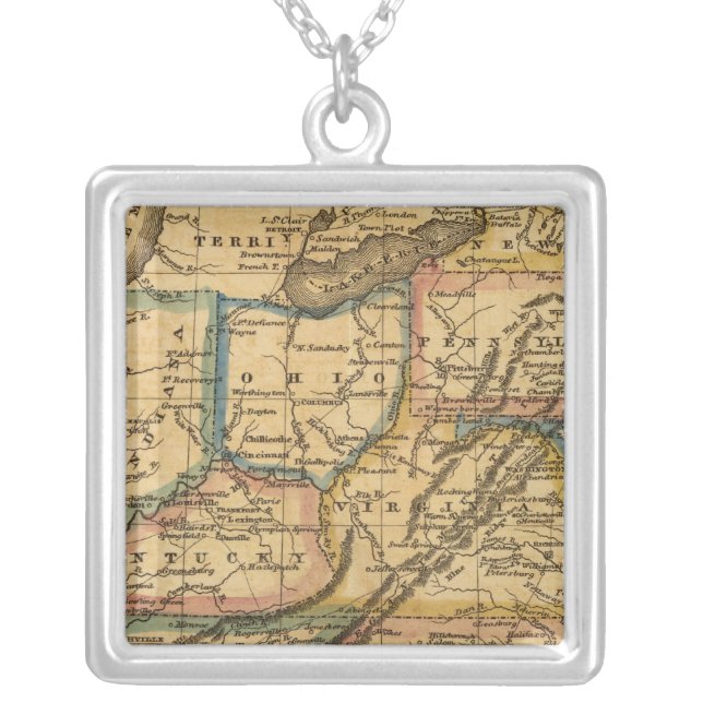United States 9 Silver Plated Necklace (Front)