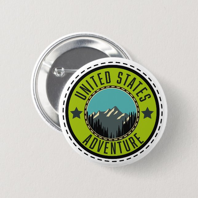 United States Adventure logo Classic Round Sticker Button (Front & Back)