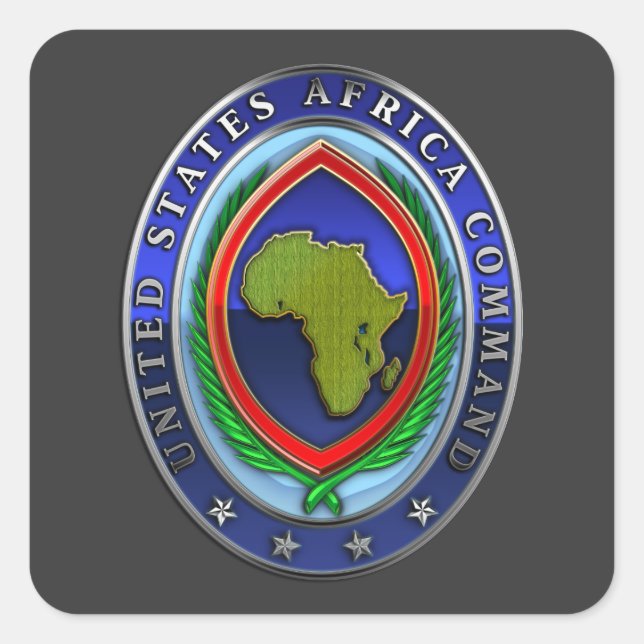 United States Africa Command Square Sticker (Front)