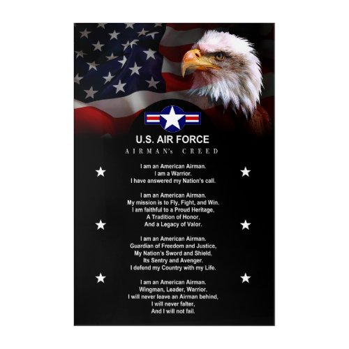 United States Air Force AIRMANS Creed Acrylic Print