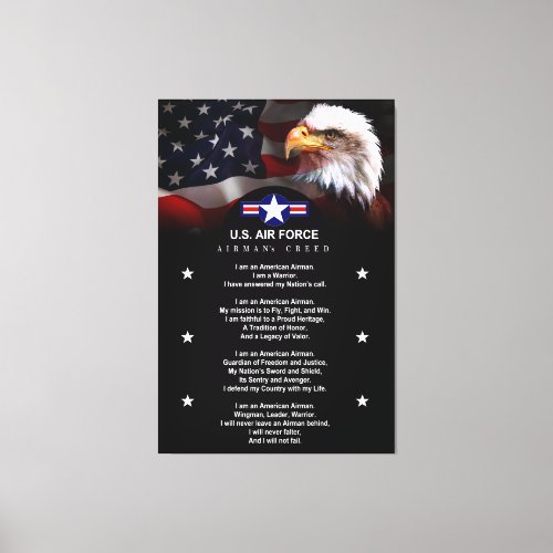 United States Air Force AIRMANS Creed Canvas Print