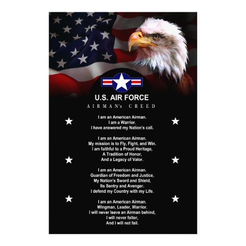 United States Air Force AIRMANS Creed Photo Print