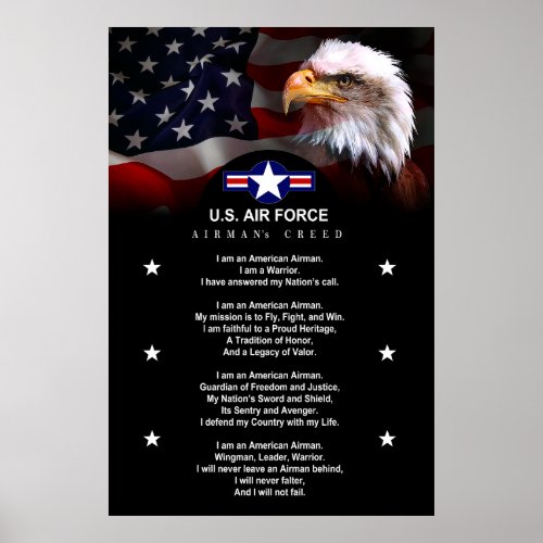 United States Air Force AIRMANS Creed Poster