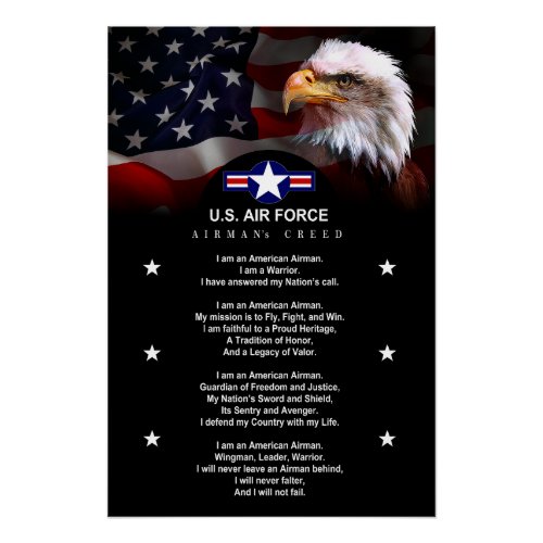 United States Air Force AIRMANS Creed Poster