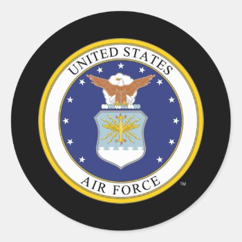 United States Air Force Emblem Classic Round Sticker by usairforce at Zazzle