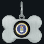 United States Air Force Emblem Pet ID Tag<br><div class="desc">Celebrate with pride using these paper plates featuring the official United States Air Force emblem. Perfect for retirements,  promotions,  or other military-themed events,  these plates add a distinguished and patriotic touch to your table setting. Ideal for honoring service and dedication in style.</div>
