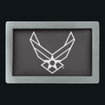 United States Air Force Logo - Black Belt Buckle<br><div class="desc">This design features the official United States Air Force logo displayed on a bold blue background. Representing pride,  honor,  and tradition,  it’s a timeless tribute to the service and dedication of the United States Air Force.</div>