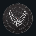 United States Air Force Logo - Black Dart Board<br><div class="desc">This design features the official United States Air Force logo displayed on a bold blue background. Representing pride,  honor,  and tradition,  it’s a timeless tribute to the service and dedication of the United States Air Force.</div>
