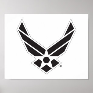 United States Air Force Logo - Black Poster