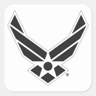 United States Air Force Logo - Black Square Sticker