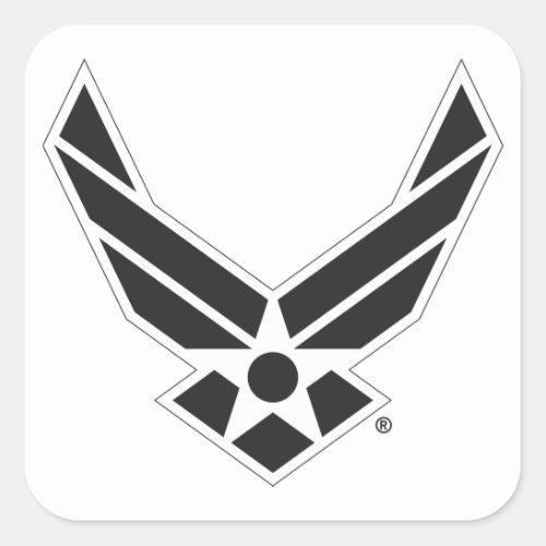 United States Air Force Logo _ Black Square Sticker