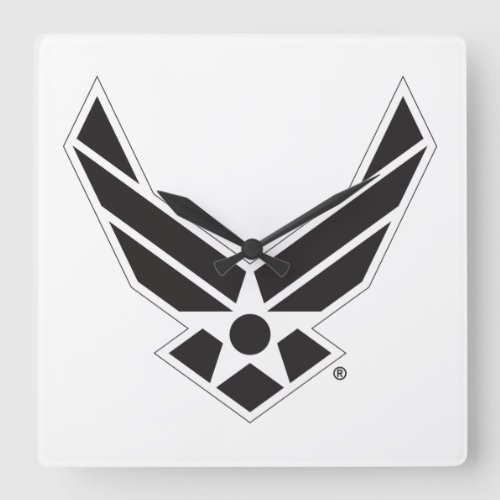United States Air Force Logo _ Black Square Wall Clock