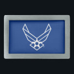 United States Air Force Logo - Blue Belt Buckle<br><div class="desc">Show your support of the United States Air Force with these classic Us Air Force logos.</div>